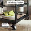 DINGZZ Kitchen Trolley 3/4 Tier Bedroom Snacks Cart Bathroom Storage Rack With Wheels Househlod Standing Shelf