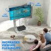 RFIVER Universal TV Stand Slim Corner TV Floor Stand for 32-65 Inch TVs,Height Adjustable Swivel Cantilever Tall TV Stand with Tempered Glass Bas