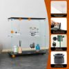 Beauty4U Glass Display Cabinet with 2 Shelves, 2 Doors Curio Cabinets for Living Room, Bedroom, Office, Black Floor Standing Glass Bookshelf, Qui