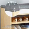 Wooden Shoe Storage Bench With Drawer,Modern Shoe Cabinet With Door,Entryway Shoe Bench With Padded Seat Cubby,D Walnut,80X24X50Cm(31X9X20Inch)