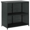 DINGZZ Kitchen Bar Tables and Chairs Set Dining Room High Top Counter Height Table Set for 2 Poly Rattan Black