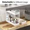 SOLEJAZZ 3-Tier Storage Trolley Cart Slide-out Slim Rolling Utility Cart Mobile Storage Shelving Organizer for Kitchen, Bathroom, Laundry Room, B