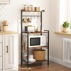 HOOBRO Kitchen Unit with Worktop, Tall Microwave Oven Stand Shelf, Baker's Rack, Kitchen Shelves Free Standing, Utensils Utility Storage Rack, In