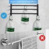 Towel Rail Self Adhesive Towel Holder Hanger Anti-Rust Dual Rod Towel Shelf Bar Towel Bar Towel Storage 2 Installation Methods Adjustable Towel H