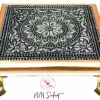 NM SELECT 2 x Handmade Oxidised Copper Bajot Low Table | Bajath Chowkie | Stool Stand for Idol or Vase | 6" x 6"