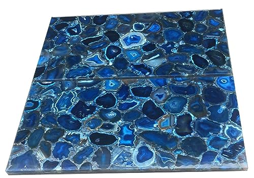 Gifts And Artefacts 30 x 72 Inches Marble Dining Table Top Blue Agate Stone Epoxy Art Kitchen Slab to add Luxury Look in Your Hotel