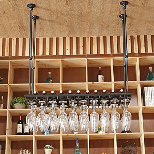 OUSIKA Wine Racks,Glass Bottles Adjustable Metal Ceiling-Type Industrial Hanging Wine Glass Racks Goblet Holder Decoration Shelf