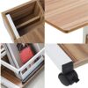 ybaymy Adjustable Side Table C Shaped End Table Movable Bedside Computer Couch Snack Table with Lockable Wheels Adjustable Height Sofa Side Table
