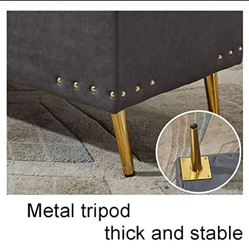 Light Luxury Sofa Stool Storage Stool Technology Cloth Metal Leg Clothing Store Shoe Changing Stool European Style Simple Bench Bed End Stool Hou