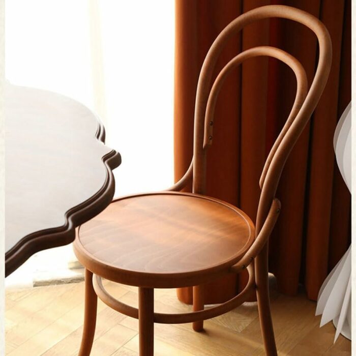 REHBEDWA Wood Dining Chairs Chairs for Kitchen Retro and Nostalgic Home Furniture Backrest Stool Movable