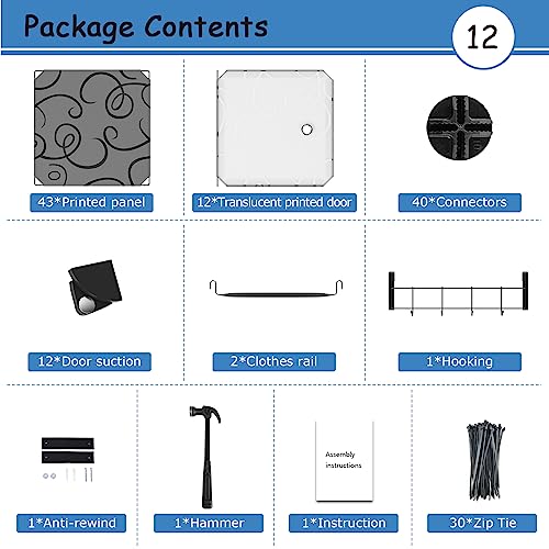 Portable Closet Wardrobe, 12 Cube Storage Organizer with Doors, Cube Closet Organizer with Doors, Modular Storage Shelves, Plastic Cubes Cabinet