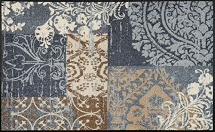 wash + dry Door Mat, Polyester, Grey, 75 x 120 cm