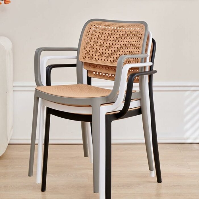 JJZXD Dining Chairs Comfortable Minimalist Adults Relaxing Chair Plastic Waiting Backrest Furniture (Color : 3-pack, Size : Light Grey)