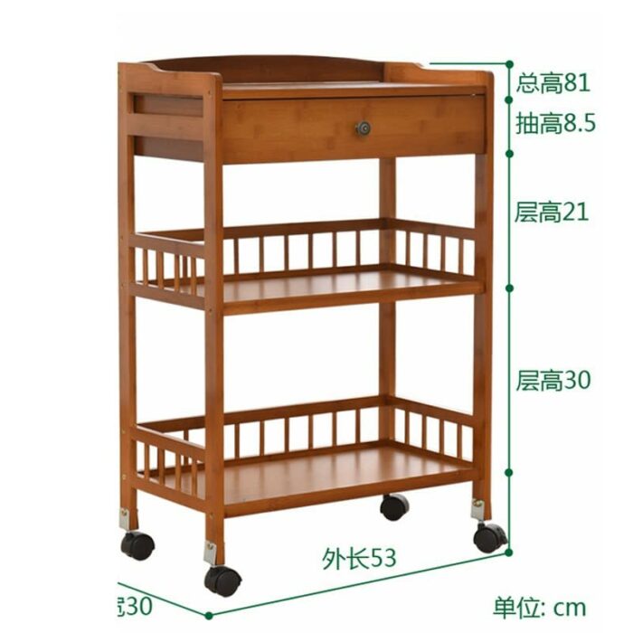 DINGZZ Removable Dining Cart 3-tier Dining Cart Small Living Room Cart Kitchen Storage Rack (Color : D, Size : 81CM*53CM)