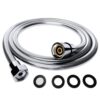 ASHORT 1.5m Shower Hose | Stainless Steel Replacement Universal Fit Shower Pipe Anti-Kink Hose with 4 Washers – Chrome Effect
