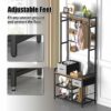 DDJ Hall Tree with Bench and Shoe Storage, Entryway Bench with Coat Rack with Shoe Storage, 7-in-1 Entryway Coat Rack with Hooks and Hanging Rod,