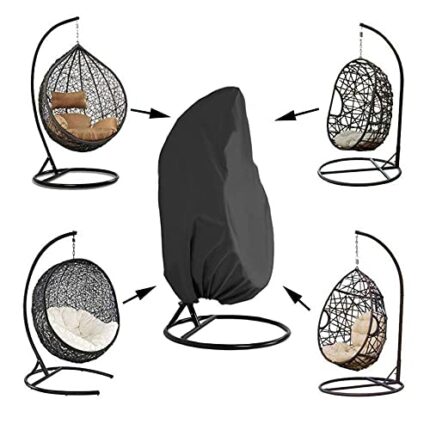 Queta Hanging Chair Cover, 190 x 115 cm Hanging Chair Protective Cover Dustproof Cover for Hanging Chair/Terrace Rocking Chair with Drawstring, B