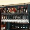 Ceiling Wine Rack Vintage Wrought Iron Multi-Function Living Room Display Wine Rack Household Goblet Glass Wine Cup Bracket - Restaurant Kitchen