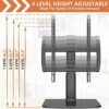 Universal Swivel TV Stand/Base Table Top TV Stand 27 to 60 inch TVs 80 Degree Swivel, 4 Level Height Adjustable, Heavy Duty Tempered Glass Base,