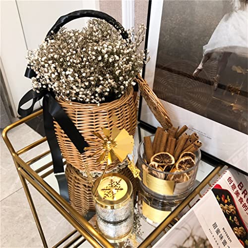 JYDQM Kitchen IslandsFurniture Mobile Table Wine Dining Car Designer Golden Glass Storage Trolley (Color : D, Size : 1pcs)