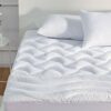 SLEEP ZONE King Size Cooling Mattress Topper, Premium Zoned Cool Mattress Pad Cover, Thick Padded Mattress Protector Breathable Washable, Deep Po