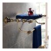HIGOH Towel Racks, Bathroom Towel Rack Wall Mounted Towel Holder,Antique Bronze Double Towel Racks,Bathroom Shelves Ceramic Accessories Towel Bar