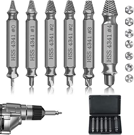 6pcs Stripped Screw Extractor Set Bolt Extractor Set, Security Bit Set Screw Set Tools Set, Rounded Bolt Remover Screw Grab Screw Removal Tool, E