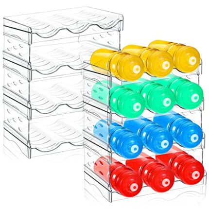 Ripeng 8 Packs Water Bottle Organizer for Cabinet Stackable Kitchen Pantry Organization and Storage Kitchen Cabinet Organizer Water Bottle Holder