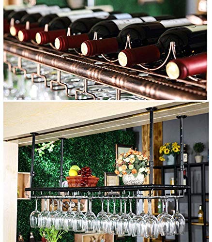 OUSIKA Wine Racks,Bar Wine Rack Hanging Wine Glass Rack Wine Cup Holder Goblet Rack Bottle Rack Glass Rack Stemware Racks Vintage Style Decoratio