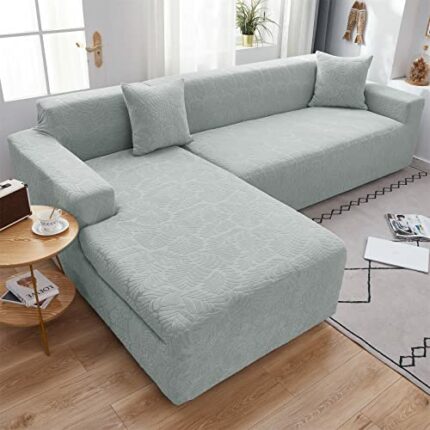 Sofa Cover 3 Seater L Shape - Soft Anti-slip High Stretch Solid Sofa Slipcovers Couch Cover Furniture Protectors with 2 Pillow Cases for L Shaped