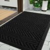 Yimobra Door Mat Outdoor Entrance with Water Freeing Port, Heavy Duty Durable Non Slip Front Doormat Outdoor for Home Entranway, Patio Entrance M