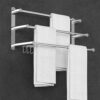 Towel Rails Wall Mounted Adjustable Towel Bars Stainless Steel Self Adhesive Towel Rack With Hooks 43-78CM Towel Shelves for Kitchen Bathroom (3