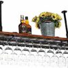 OUSIKA Wine Racks,Wine Lovers/Ceiling Wine Racks Adjustable Height Wall Mounted Hanging Wine Bottle Holder Metal Iron Wine Glass Rack Goblet Stem