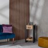 Harbour Tall Lamp Sofa Side Table With Drawer for Living Room, Bedroom - Handcrafted Reclaimed Wood Small Bedside Table with Shelf - Fully Assemb
