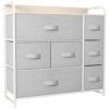 YITAHOME Chest of Drawers, Cationic Fabric 7-Drawer Storage Organizer Unit for Bedroom Living Room Closet, Sturdy Steel Frame, Easy Pull Fabric B