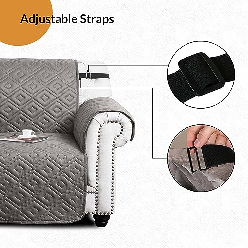 Moonlight Bedding Sofa Cover 3 Seater Reversible Quilted Sofa Covers Adjustable Waterproof Elastic Straps Sofa Covers, Pets & Kids & Sofa Protect
