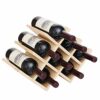 KEppd Solid Wood Free-Standing Water Bottle and Wine Rack Storage Organizer for Kitchen Counter Tops, Pantry, Modern Geometric Design Holds 8 Bot