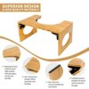 BQYPOWER Toilet Stool, Bamboo 8 Inch Toilet Potty Stool, Foldable Bathroom Poop Stool with Non-Slip Mat for Adults Children…