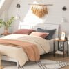 MAHANCRIS End Table, Side Table with Storage Shelf, Nightstand for Small Spaces, Industrial Bedside Table, Steel Frame, sofa side table for Livin