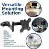 Mount-it! Universal VESA Pole Mount with Articulating Arm | Full Motion TV Pole Mount Bracket | VESA 75 100 | Fits TVs or Monitors Up to 32 Inche