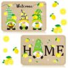 2 Pieces Bee Gnomes Welcome Door Mats Gnome Honey Bee Kind Summer Doormat Summer Kitchen Mat Bath Rug Floor Door Mats Non Slip Doormat Soft Runne