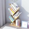 QUMENEY Tree Bookshelf, Wood Book Tower, 5-Shelf Bookcase - Premium Books/CDs/Albums/Files Holder, Display Storage Rack Organizer Shelves for Hom