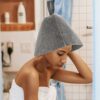 2PCS Durable Sauna Hat Felt Material Sauna Accessories Breathable Head Protection Ideal for Sauna Hot Spring Bathroom