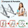 TechShak 2 Pack Laptop Stand for Desk - Adjustable Laptop Riser for Desk, Aluminum Ergonomic Computer Stand for Home Office, Ventilated Macbook S