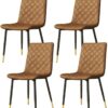 dining chair Kitchen Dining Chairs Set Office Business Chairs, Dining Chair 4 Pcs Chairs Fashion Modern Dining Chair PU Leather Soft Pad Cushion