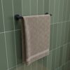 Croydex Metra Flexi-Fix Towel Rail, Matt Black