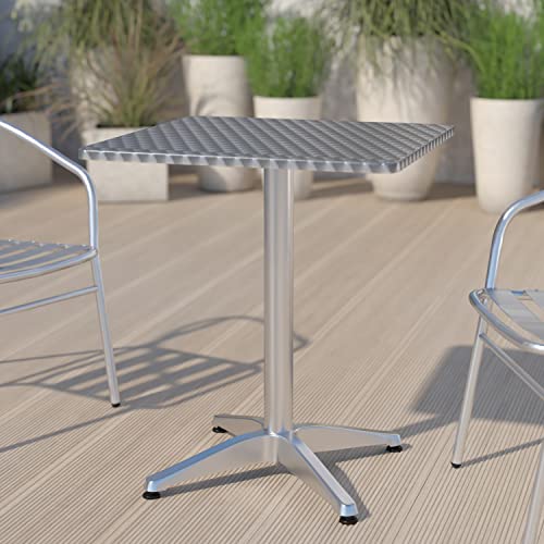 Flash Furniture Mellie 23.5'' Square Aluminum Indoor-Outdoor Table with Base