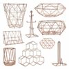 Premier Housewares 507559 Vertex Kitchen Roll Holder - Copper Plated , 15 x 15 x 31 cm