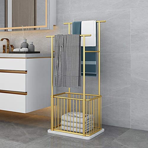 EYHLKM Nordic Toilet Rack Light Simple Marble Bathroom Towel Rack Free Punch Toilet Storage Rack Floor