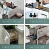 CIADAZ Toilet Paper Storage Stand, Multi-Purpose Storage Cabinet Unit for Small Space, Slim Bathroom Storage Cabinet with 3 Drawers - No Installa